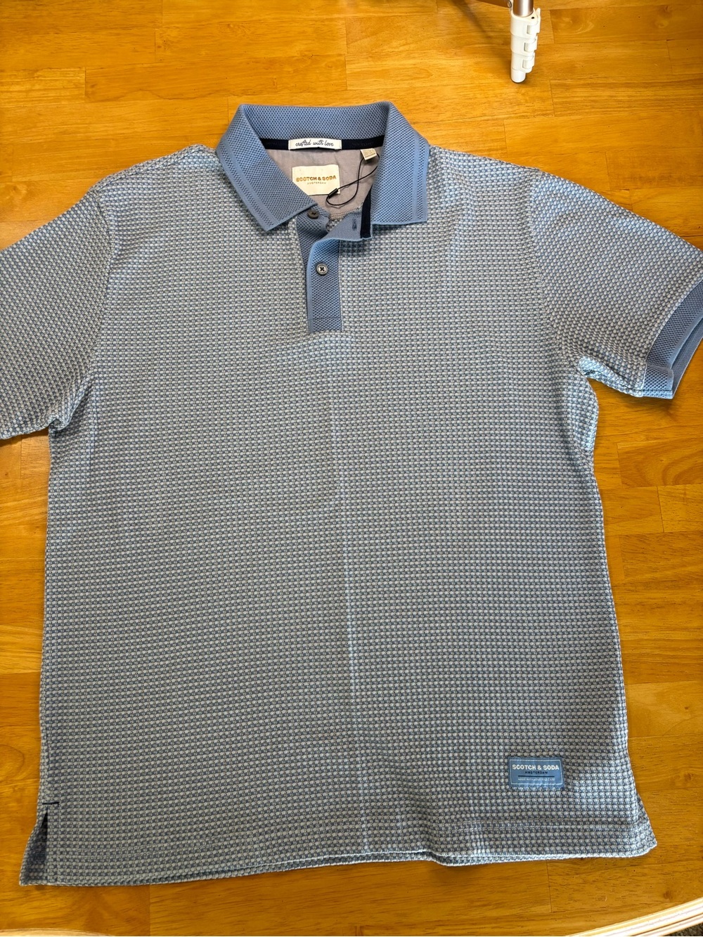 Scotch & Soda Men's Blue Textured Polo